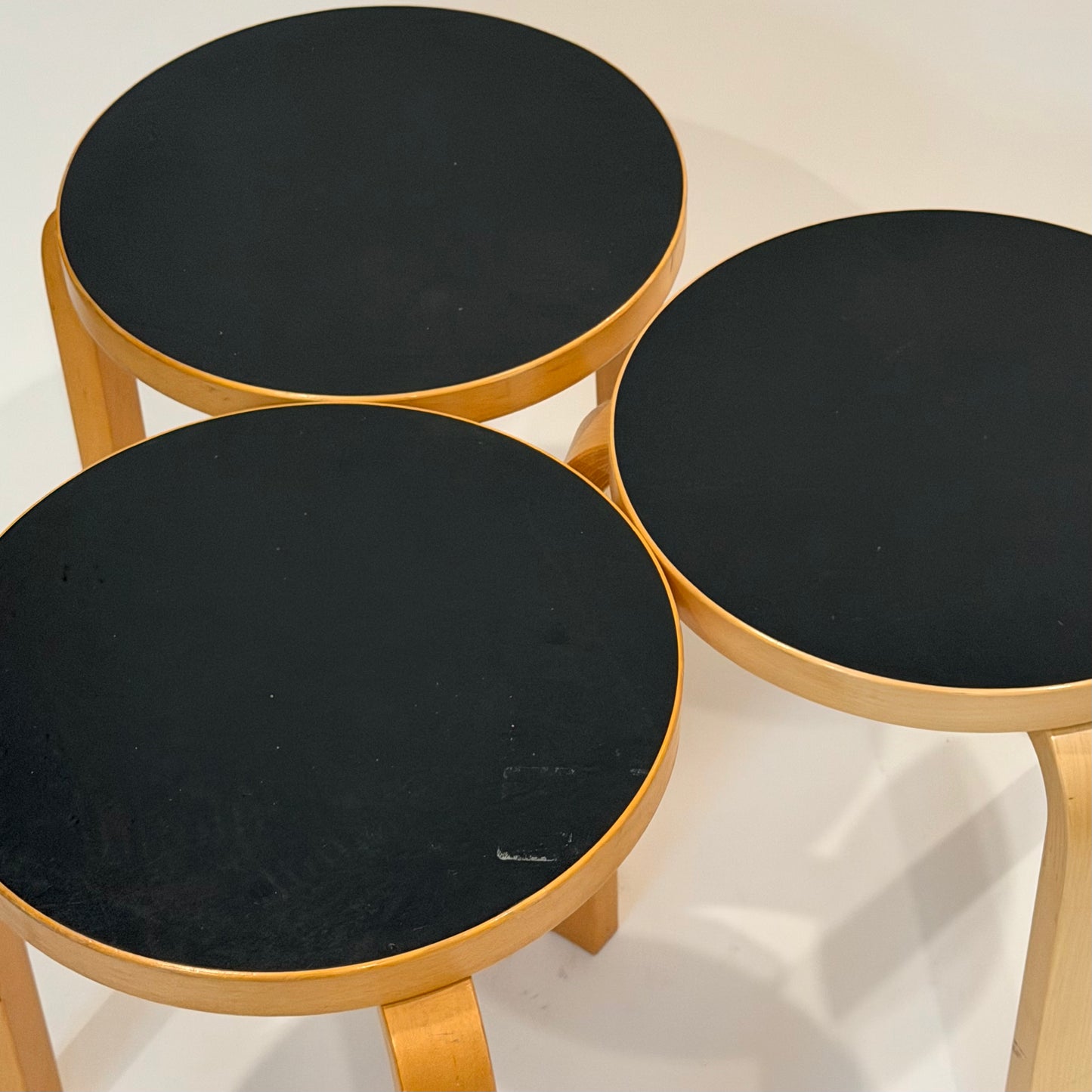 Vintage Alvar Aalto Black 'Stool 60's 1997