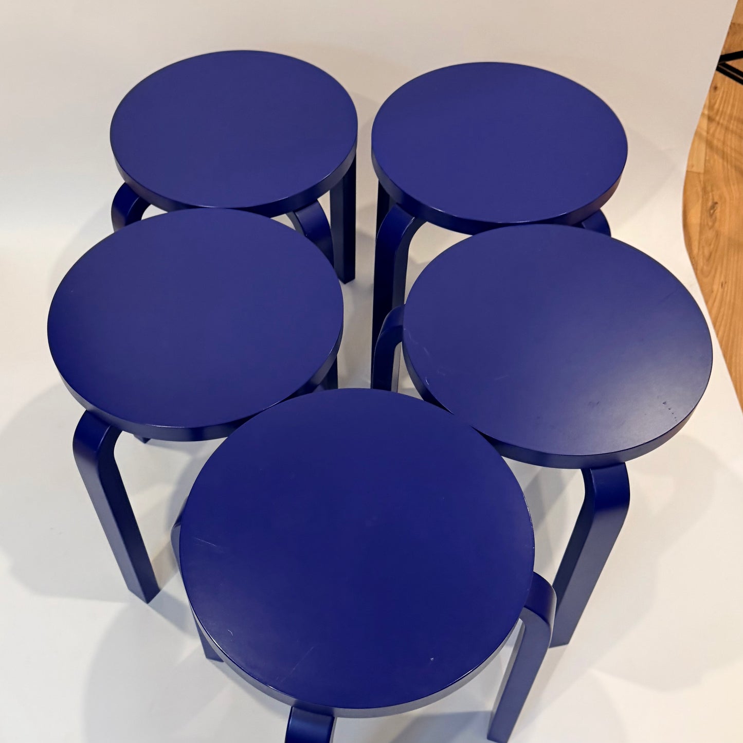 Special Edition Blue Alvar Aalto Stool 60 & Stool E60s 2011