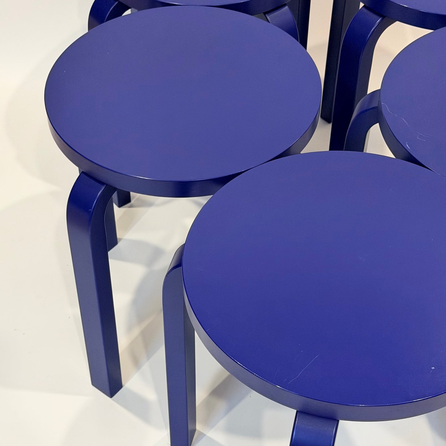 Special Edition Blue Alvar Aalto Stool 60 & Stool E60s 2011