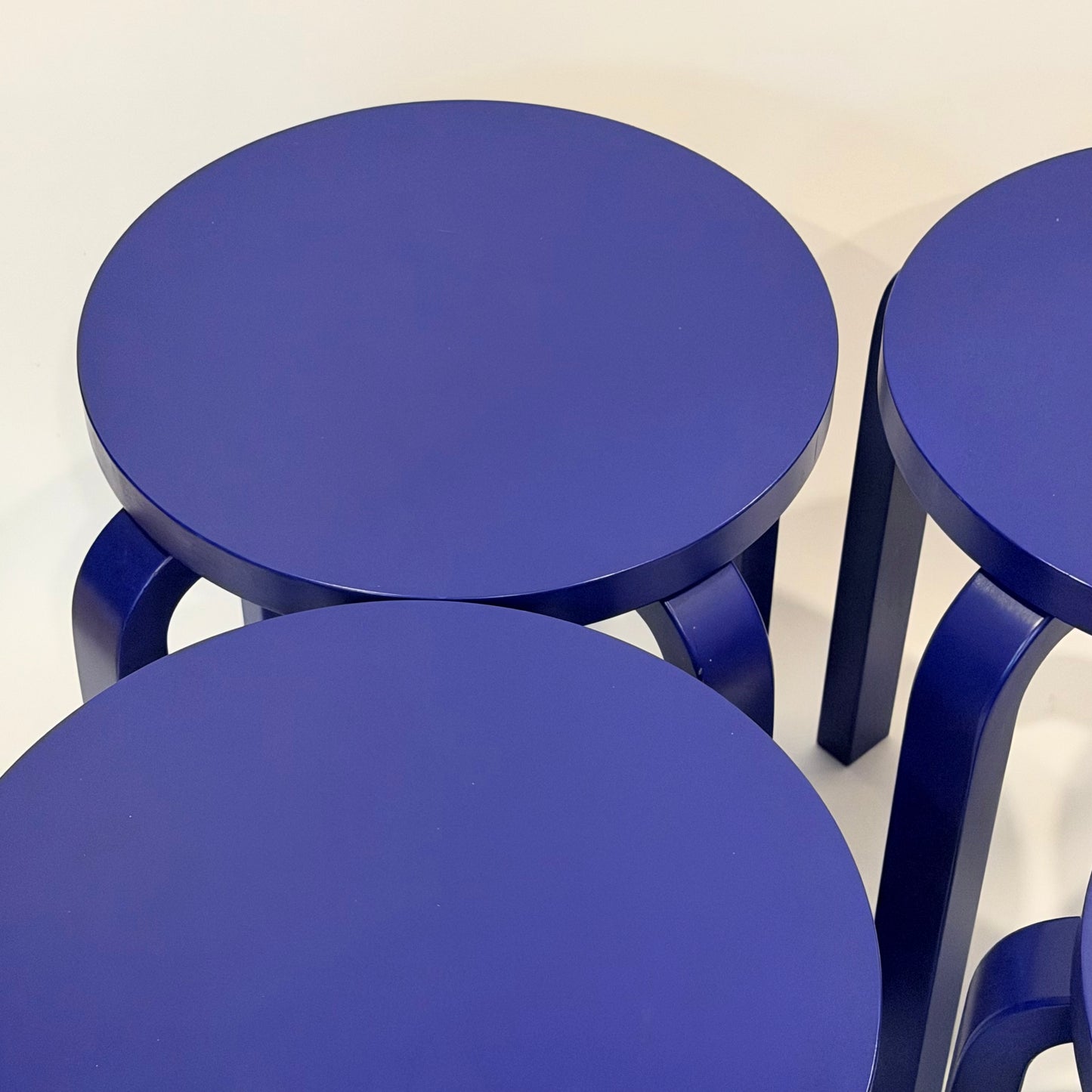 Special Edition Blue Alvar Aalto Stool 60 & Stool E60s 2011