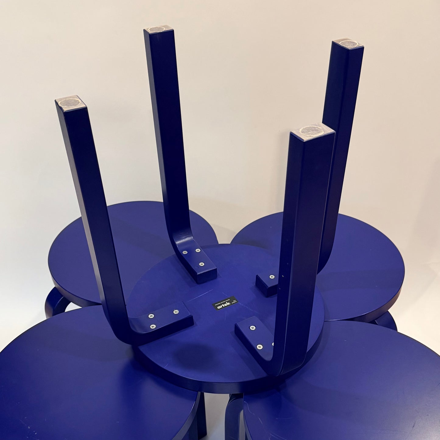 Special Edition Blue Alvar Aalto Stool 60 & Stool E60s 2011