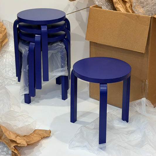 Special Edition Blue Alvar Aalto Stool 60 & Stool E60s 2011