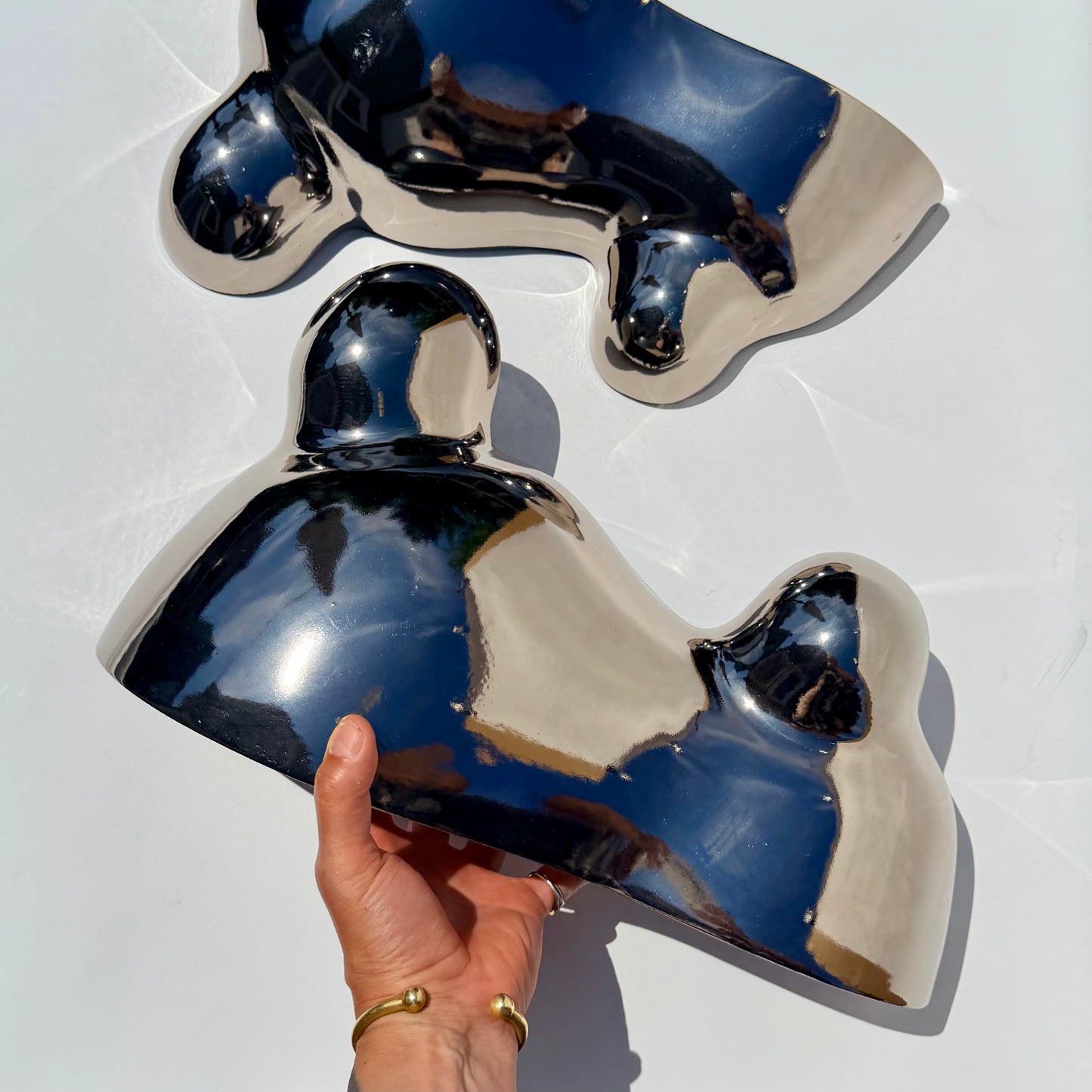 Sinisa Kucek Platinum Biomorphic Sculptures Circa 2013