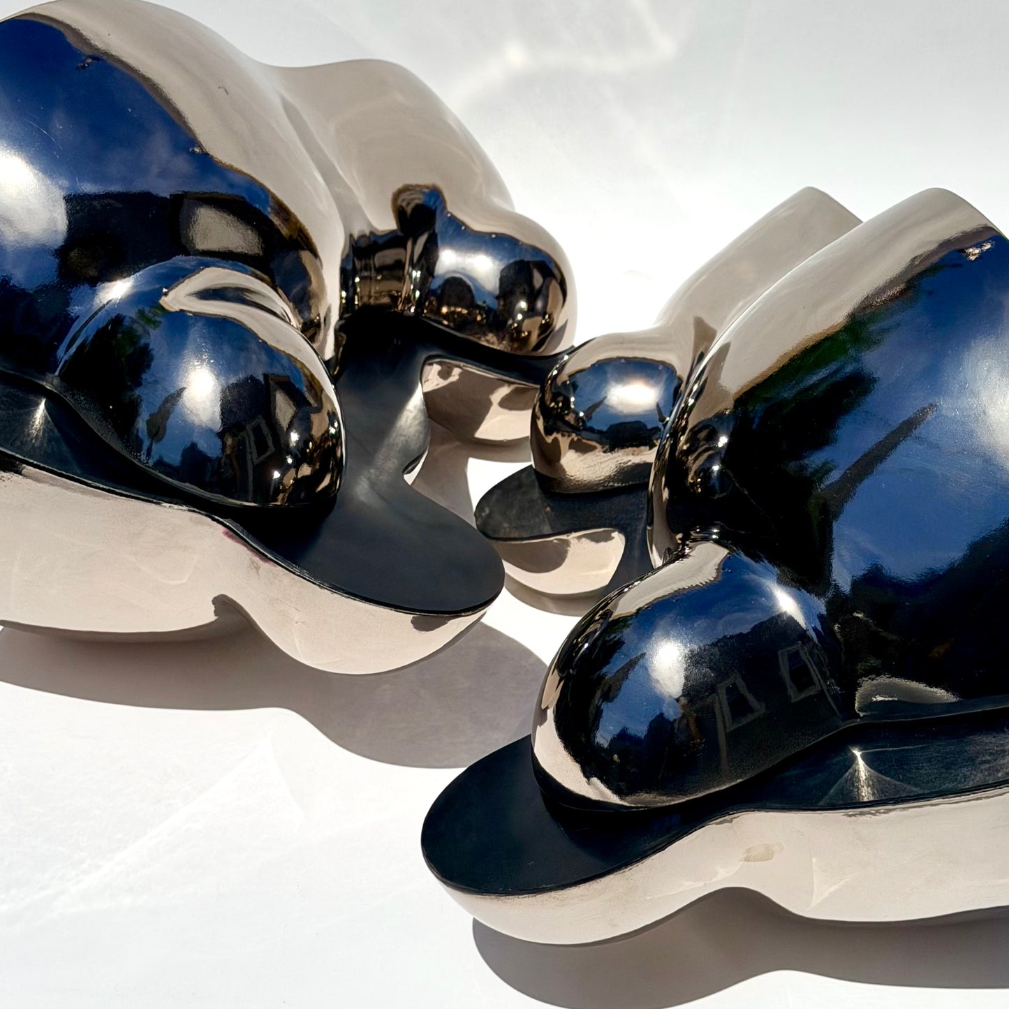 Sinisa Kucek Platinum Biomorphic Sculptures Circa 2013