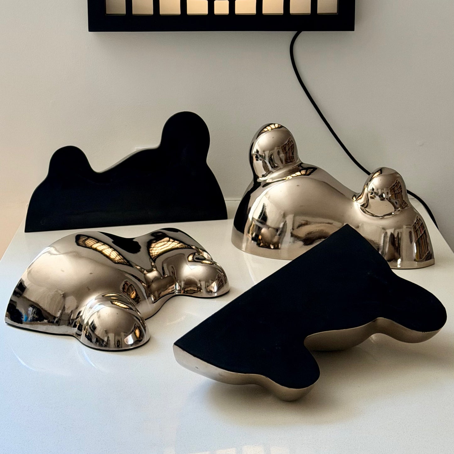 Sinisa Kucek Platinum Biomorphic Sculptures Circa 2013