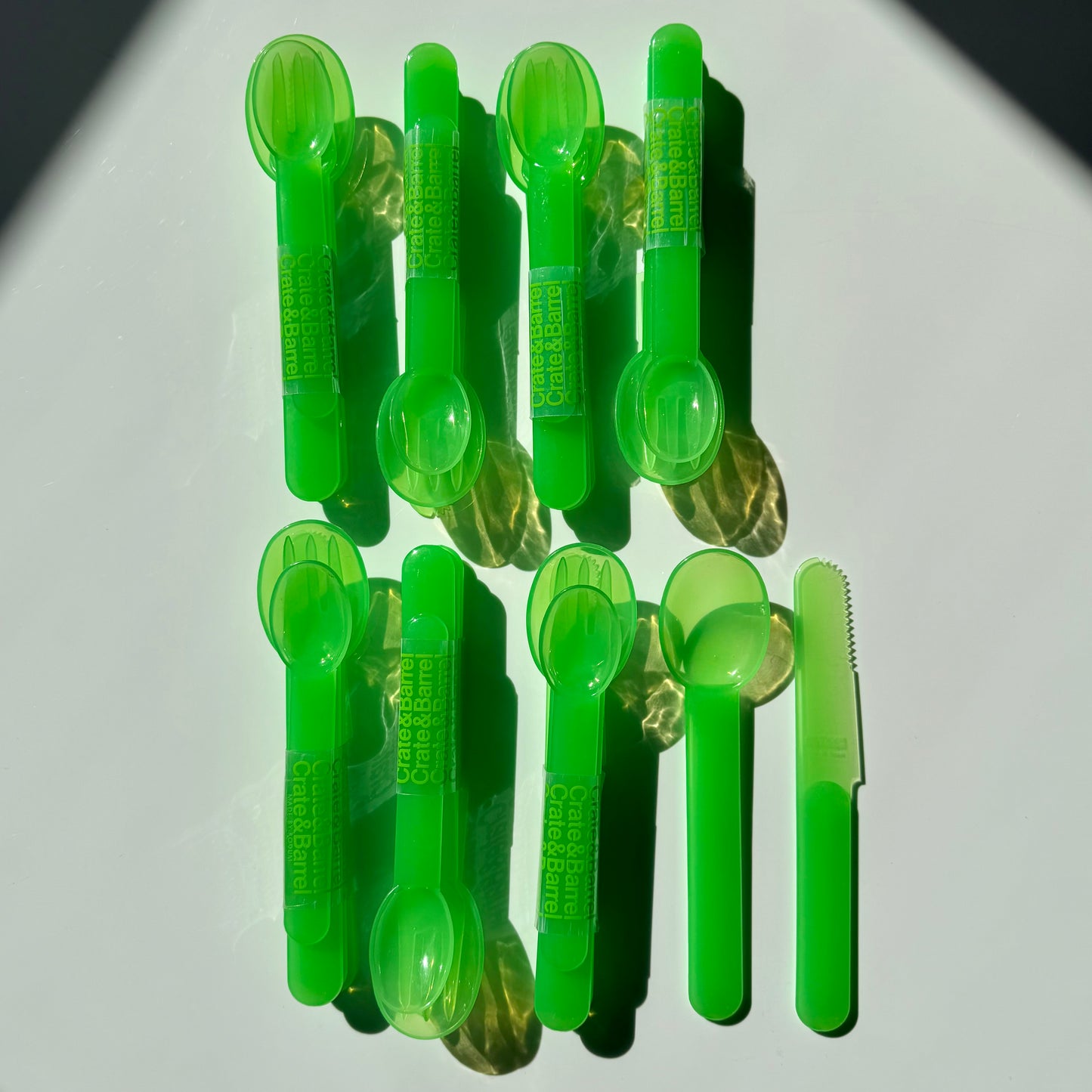 Deadstock Carsten Jorgensen Acid Green 'Bistro' Cutlery 1980