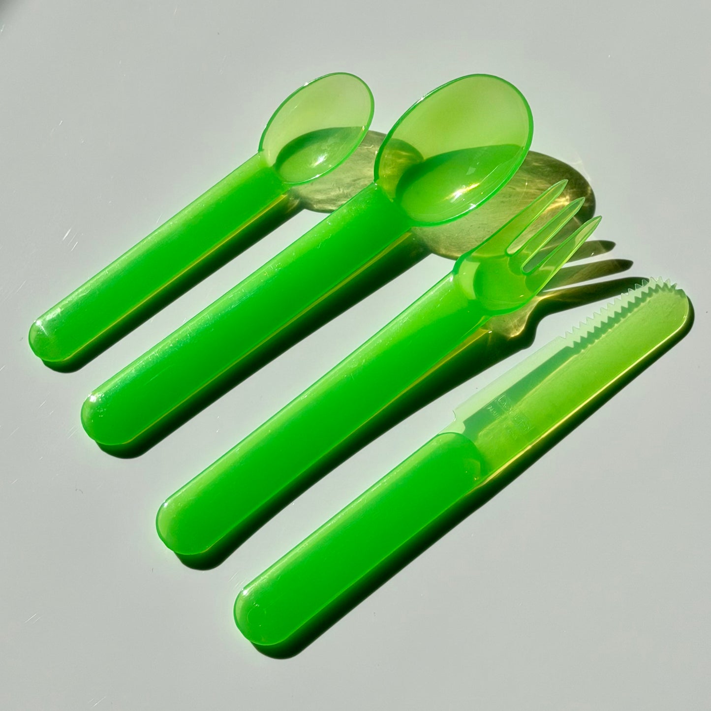 Deadstock Carsten Jorgensen Acid Green 'Bistro' Cutlery 1980