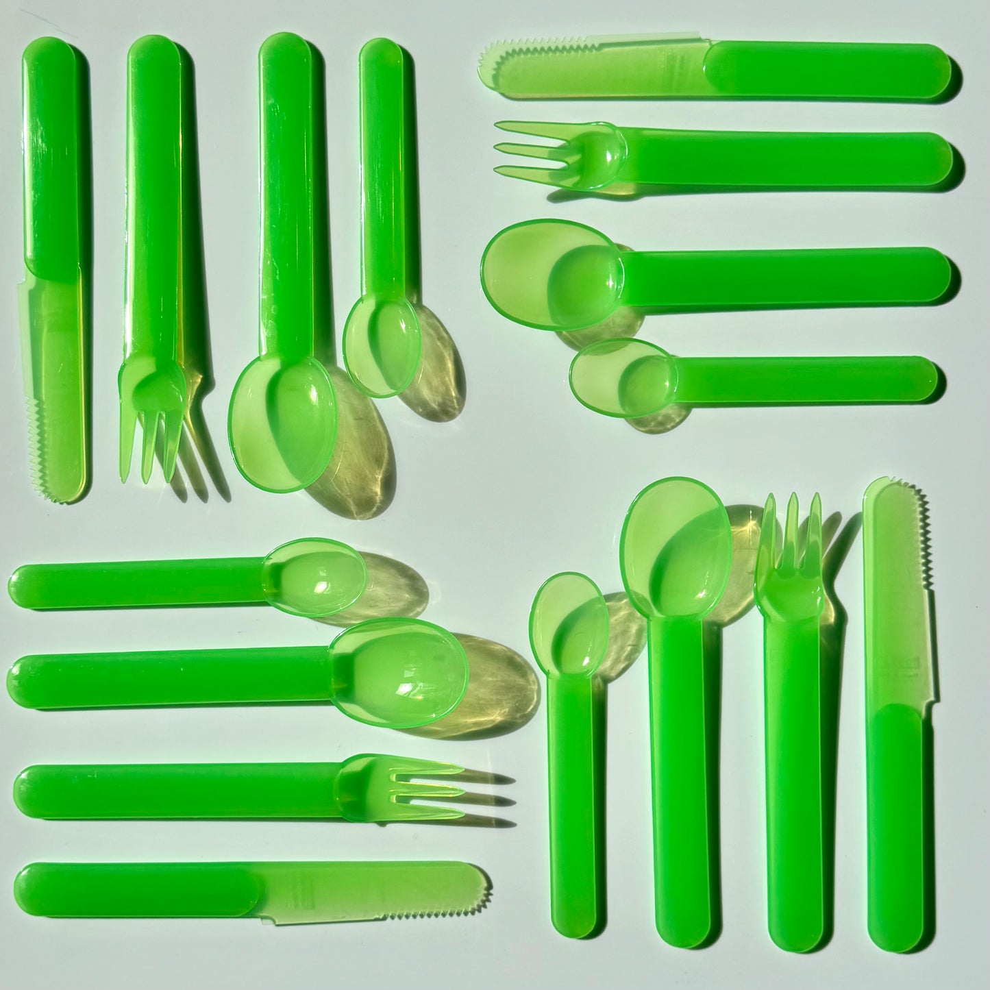 Deadstock Carsten Jorgensen Acid Green 'Bistro' Cutlery 1980