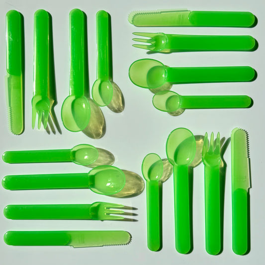 Deadstock Carsten Jorgensen Acid Green 'Bistro' Cutlery 1980