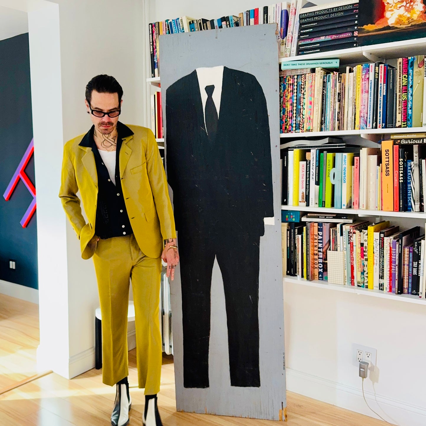 Patrick-Earl Giant Folk Art Suit Painting 2003