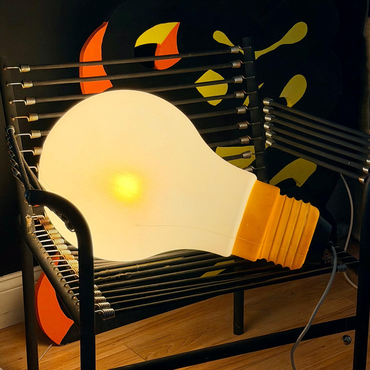 Vintage 'Le Bulb' Pop Art Swag Lamp 1981