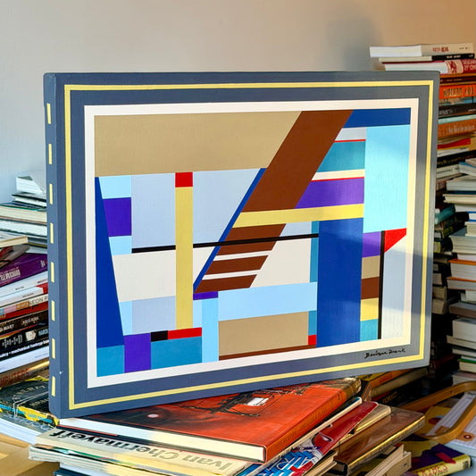 Vintage Barbara Frank Geometric Painting Circa 1998