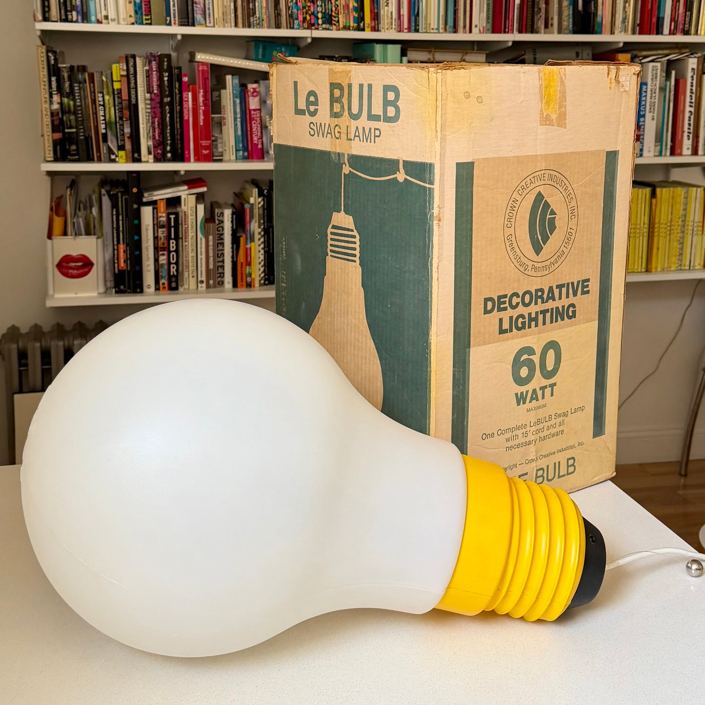 Vintage 'Le Bulb' Pop Art Swag Lamp 1981