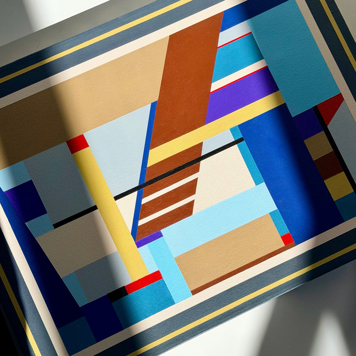 Vintage Barbara Frank Geometric Painting Circa 1998