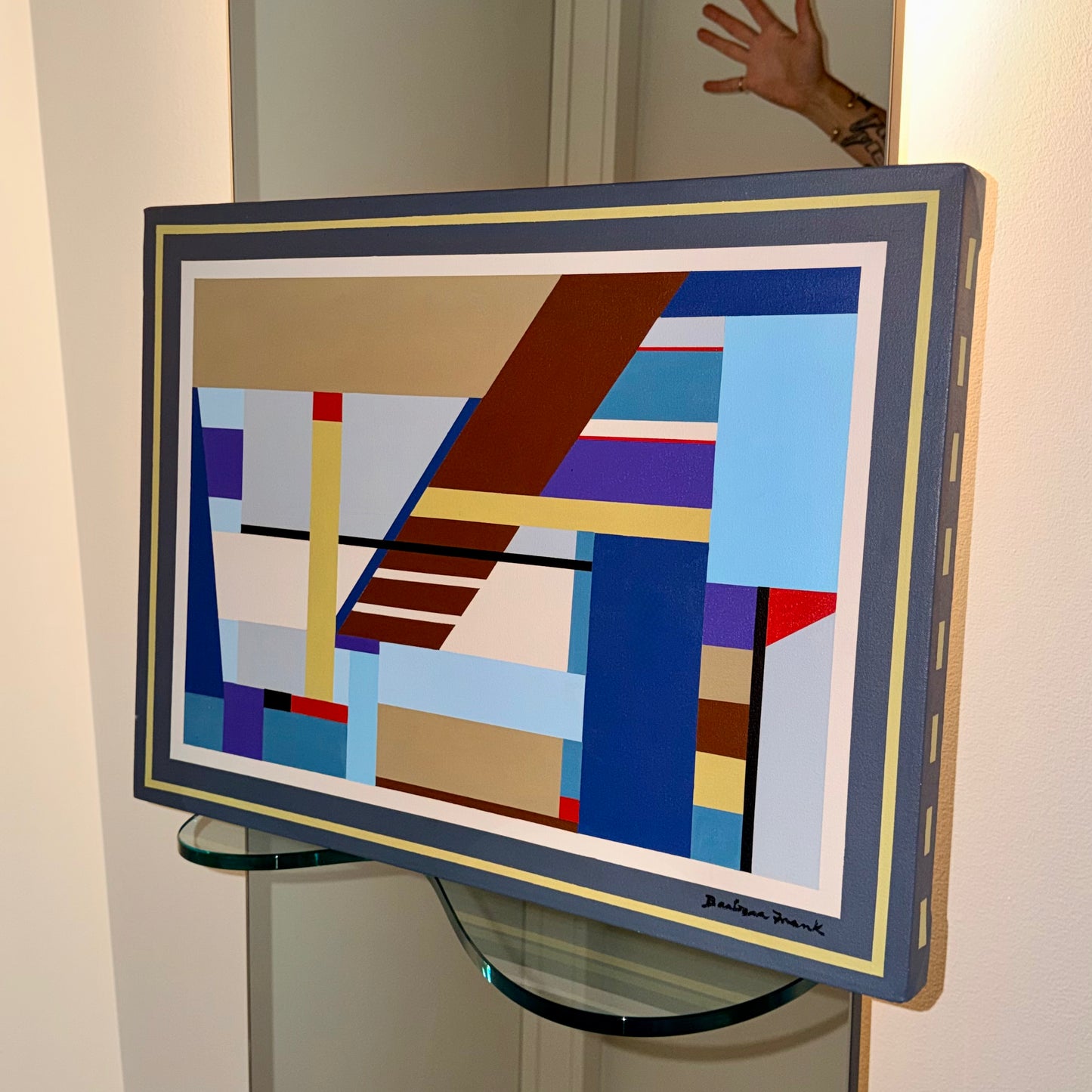 Vintage Barbara Frank Geometric Painting Circa 1998