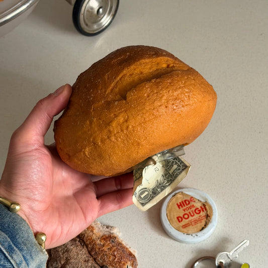 Vintage Hide Your Dough Bread Stash Jar 1985