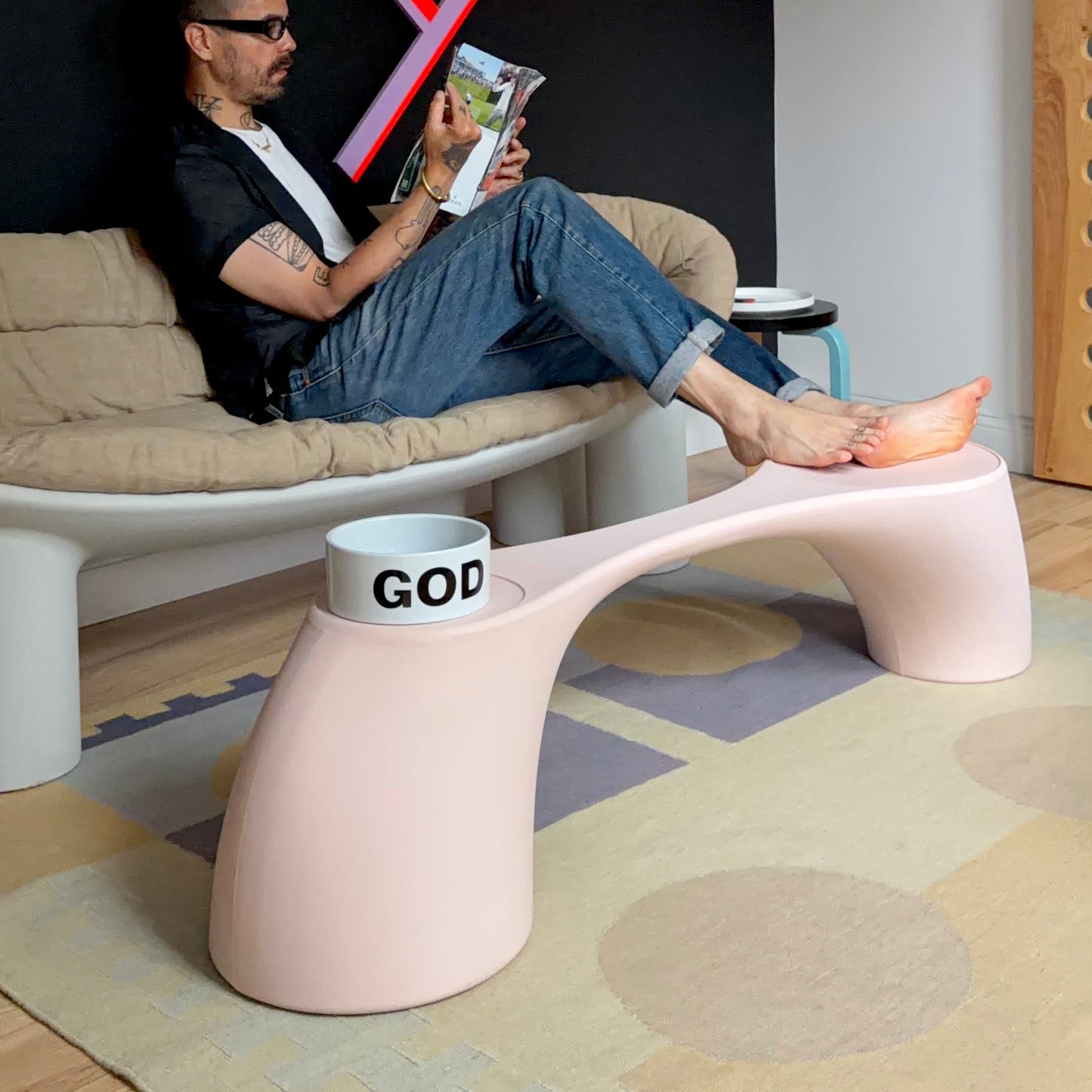 One Of A Kind Prototype Pink Table / Bench Circa 200s