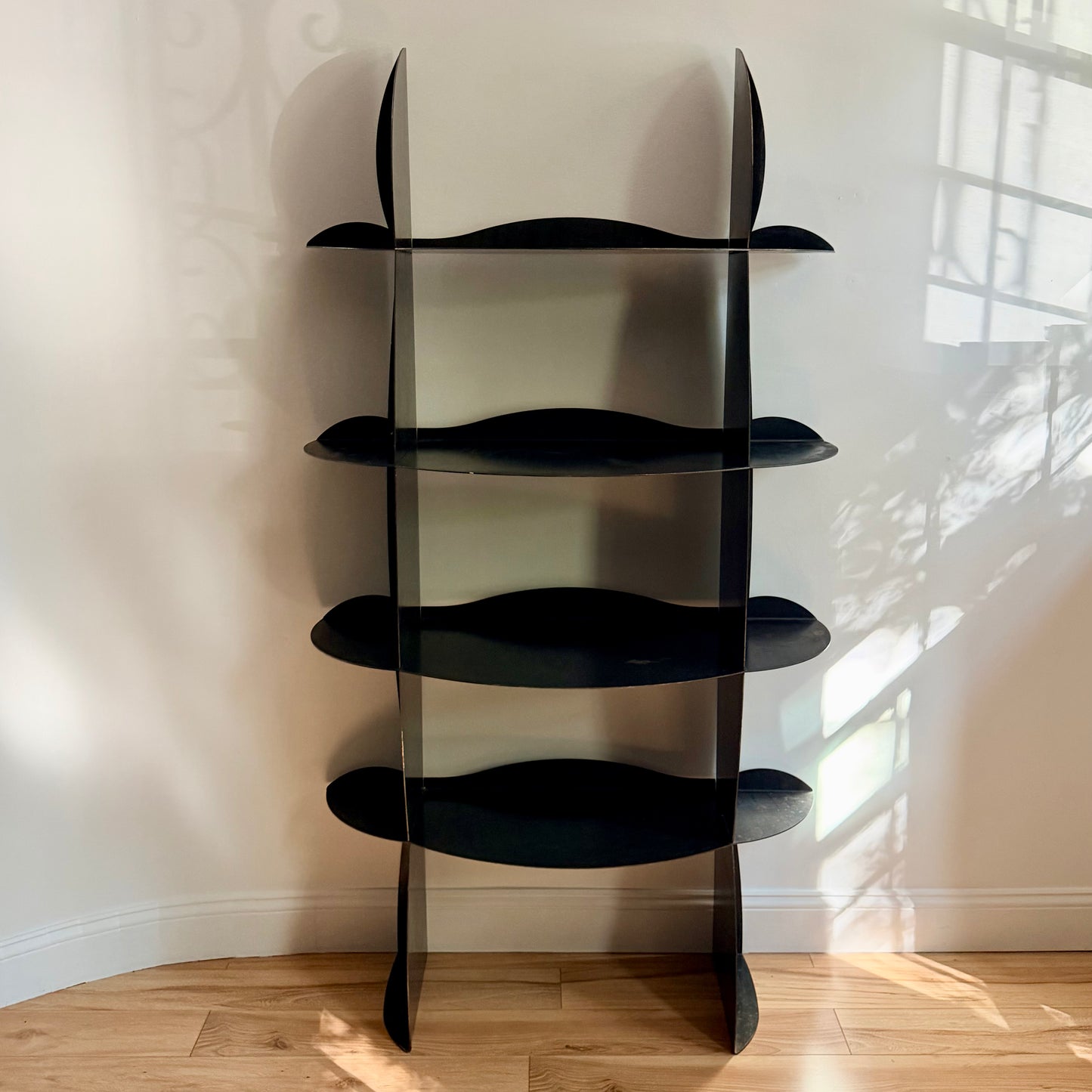 Vintage Sculptural Steel Bookcase Circa 1990s