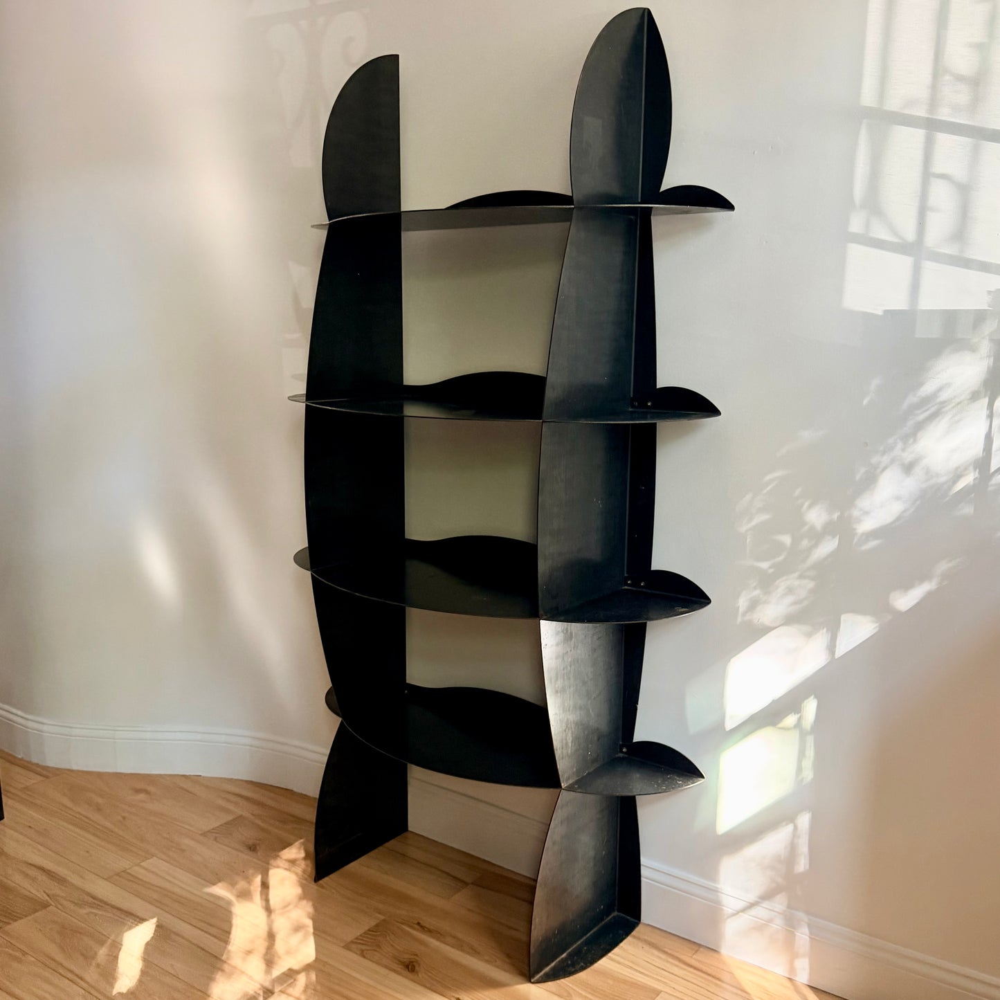 Vintage Sculptural Steel Bookcase Circa 1990s