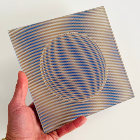 Vintage Ivan Kristufek Op Art Lenticular Trivet