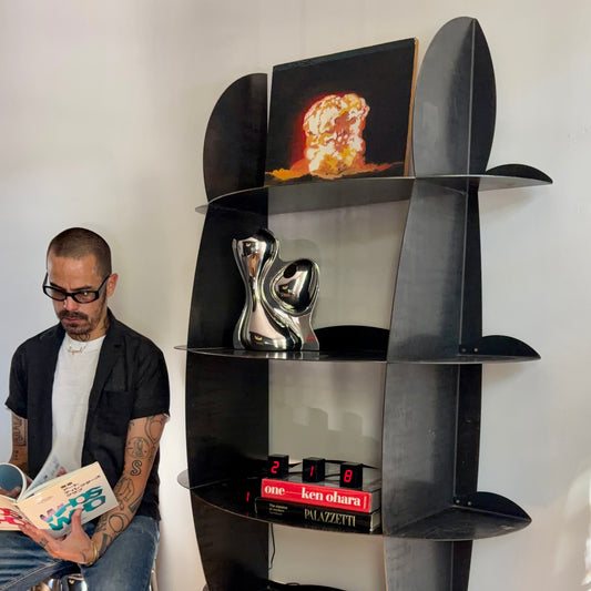Vintage Sculptural Steel Bookcase Circa 1990s