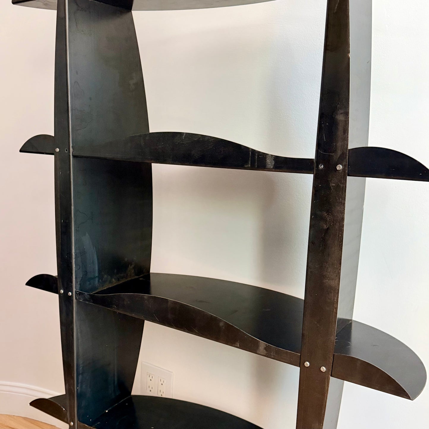 Vintage Sculptural Steel Bookcase Circa 1990s
