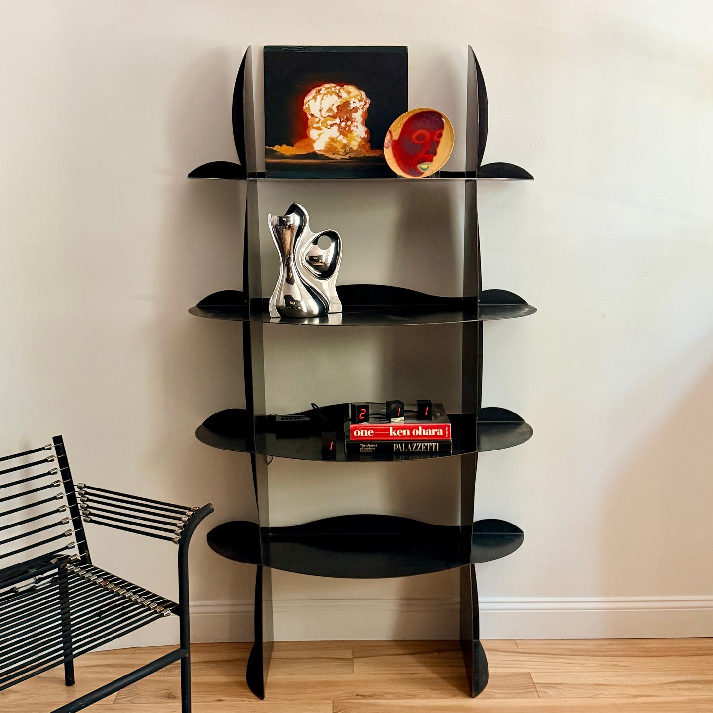 Vintage Sculptural Steel Bookcase Circa 1990s
