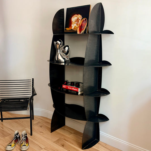 Vintage Sculptural Steel Bookcase Circa 1990s
