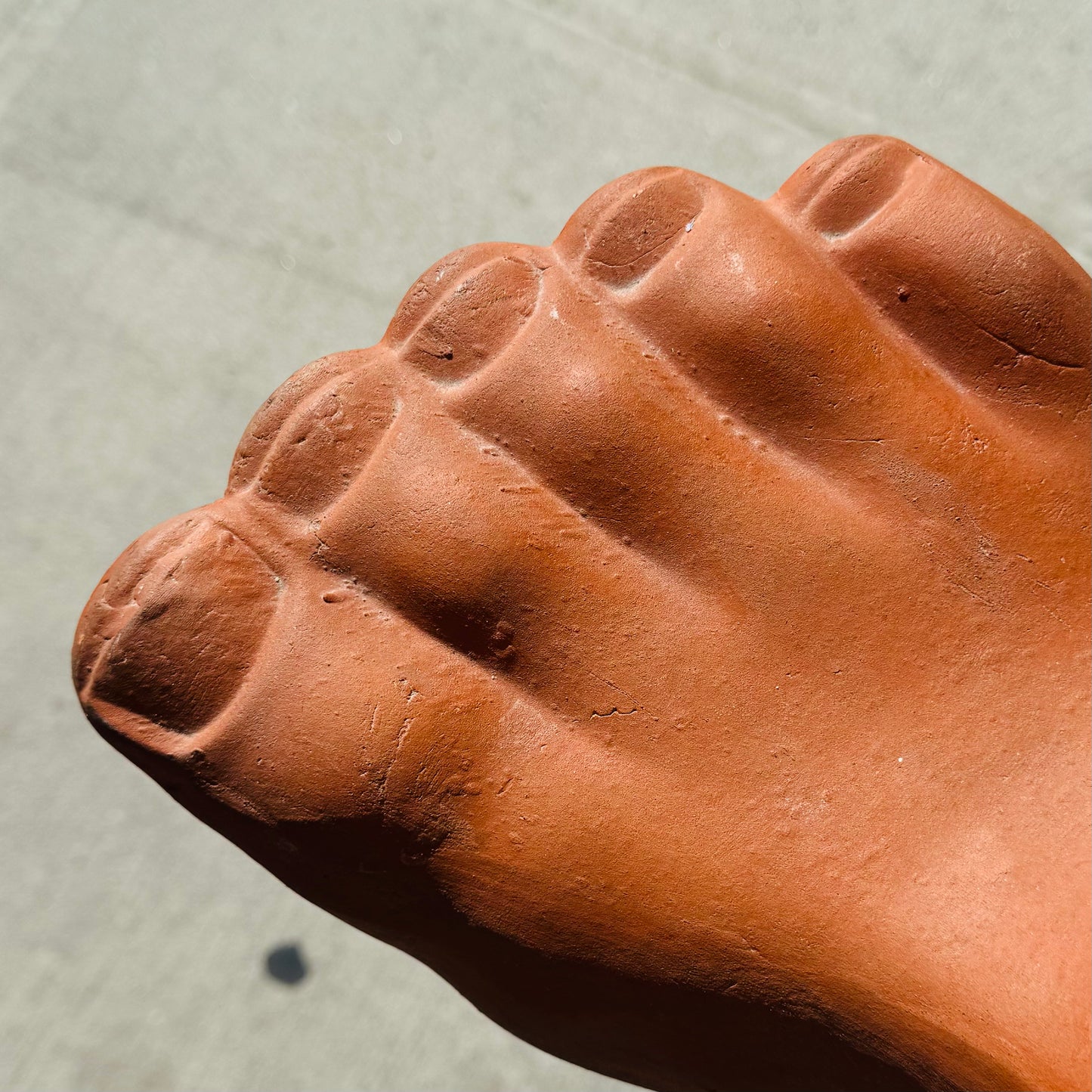 Vintage  Pop Art Terracotta Giant Foot Planter