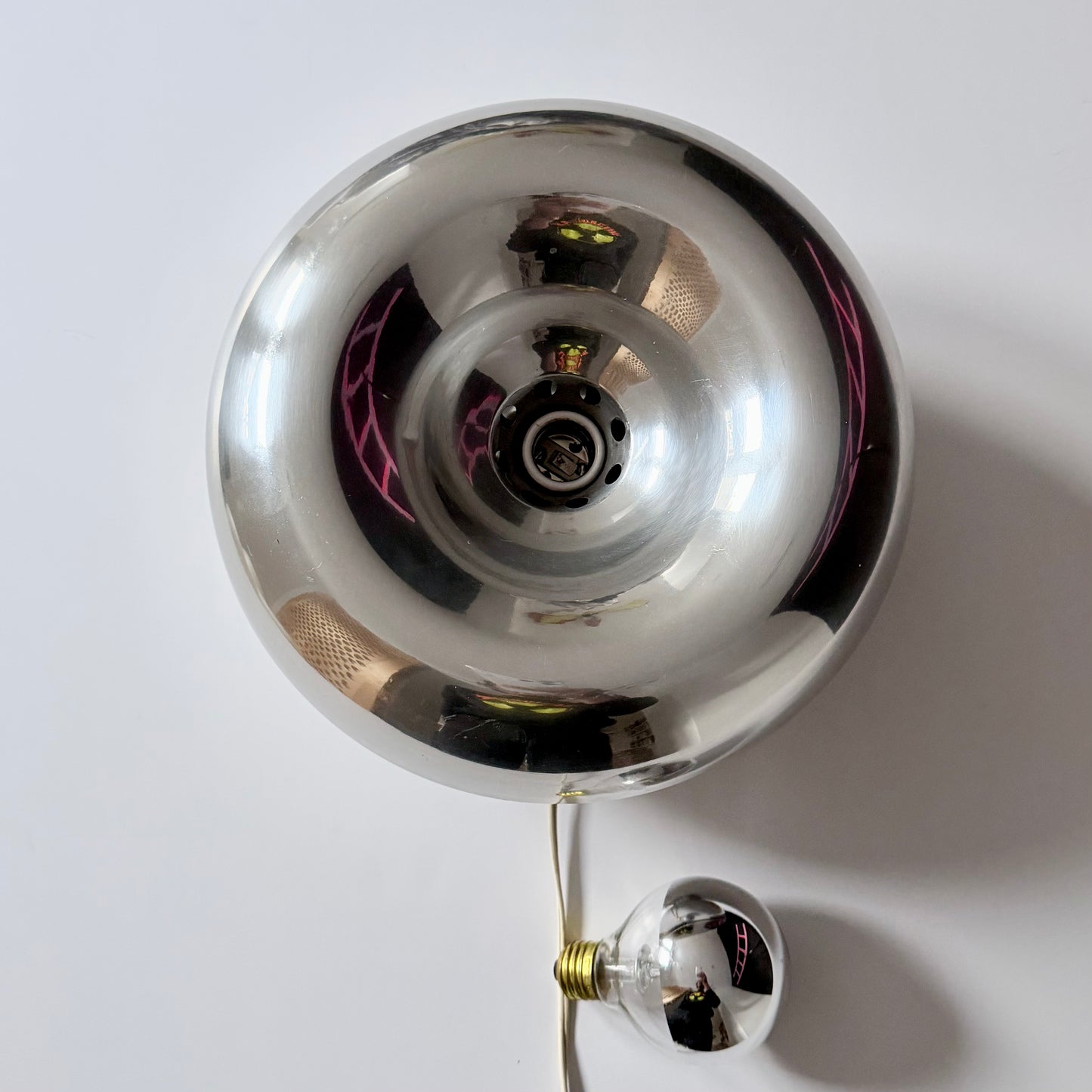 Vintage Space Age Steel Donut Lamp 1970s