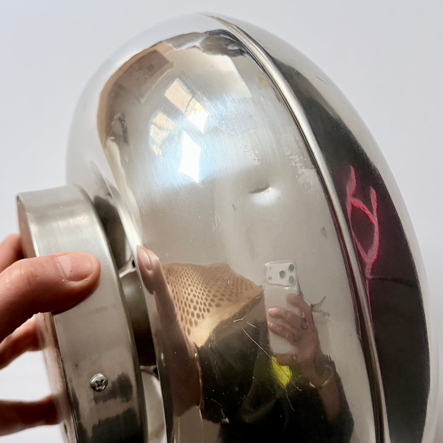 Vintage Space Age Steel Donut Lamp 1970s