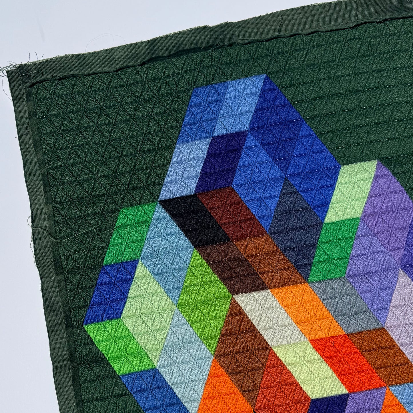 Vintage Vasarely Needlepoint Textile 1970s