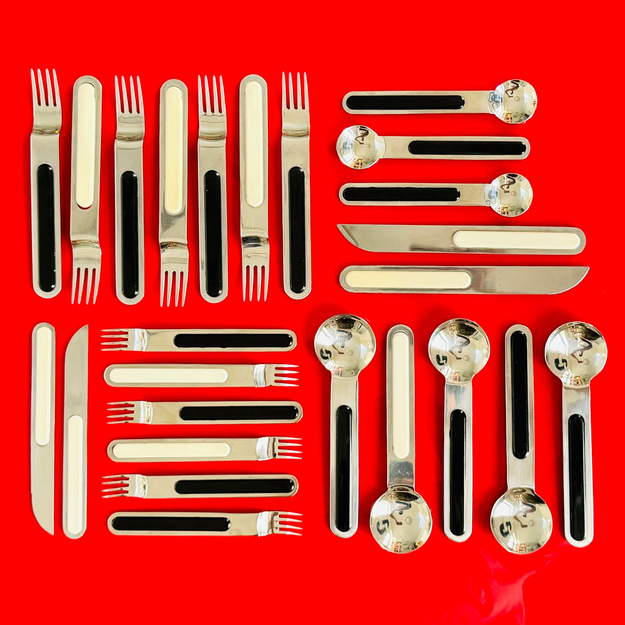 貴重】Sergio Asti White Boca Flatware Set - カトラリー(スプーン等)