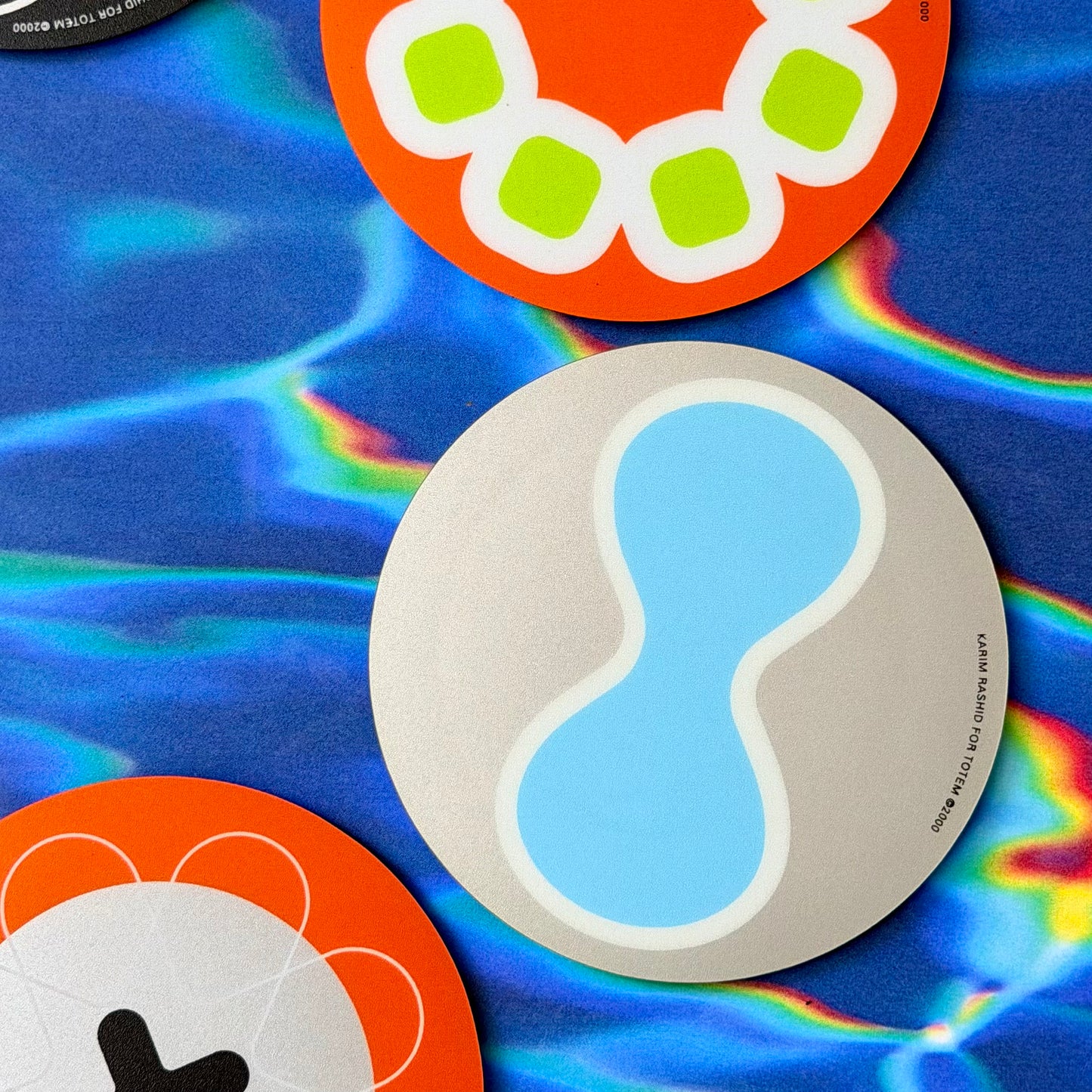 Vintage Karim Rashid Metallic Graphic Coasters 2000