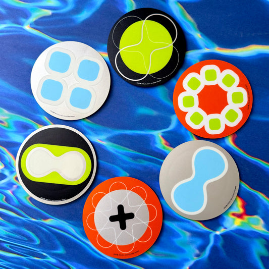 Vintage Karim Rashid Metallic Graphic Coasters 2000