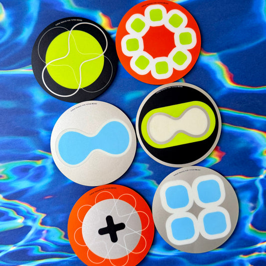 Vintage Karim Rashid Metallic Graphic Coasters 2000