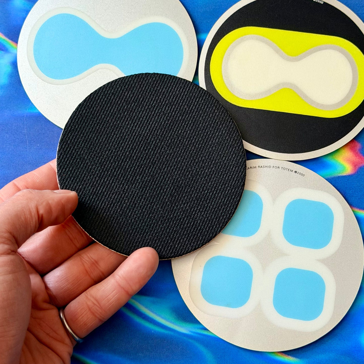 Vintage Karim Rashid Metallic Graphic Coasters 2000