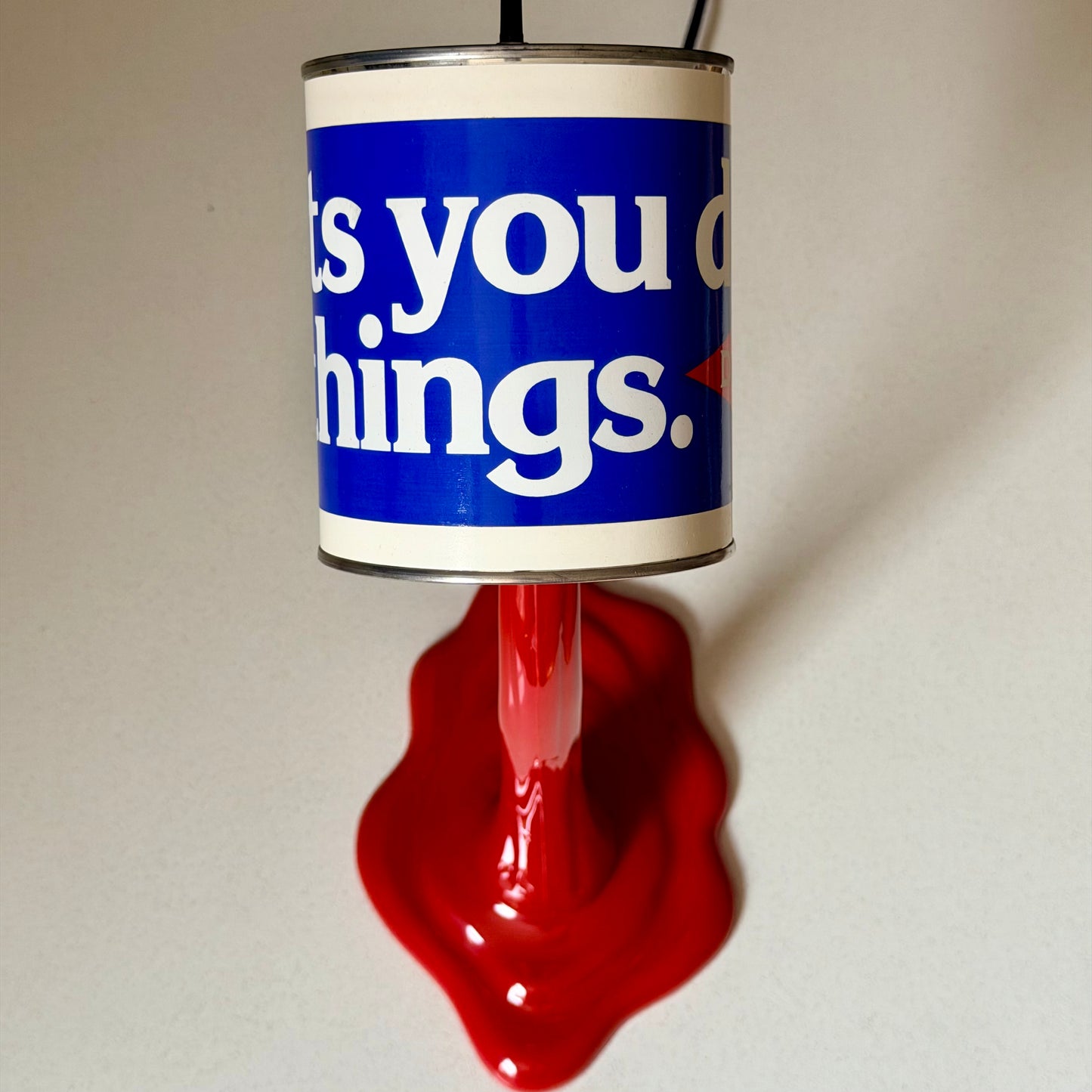 Vintage Pop Art Paint Can Spill Lamp 1980s