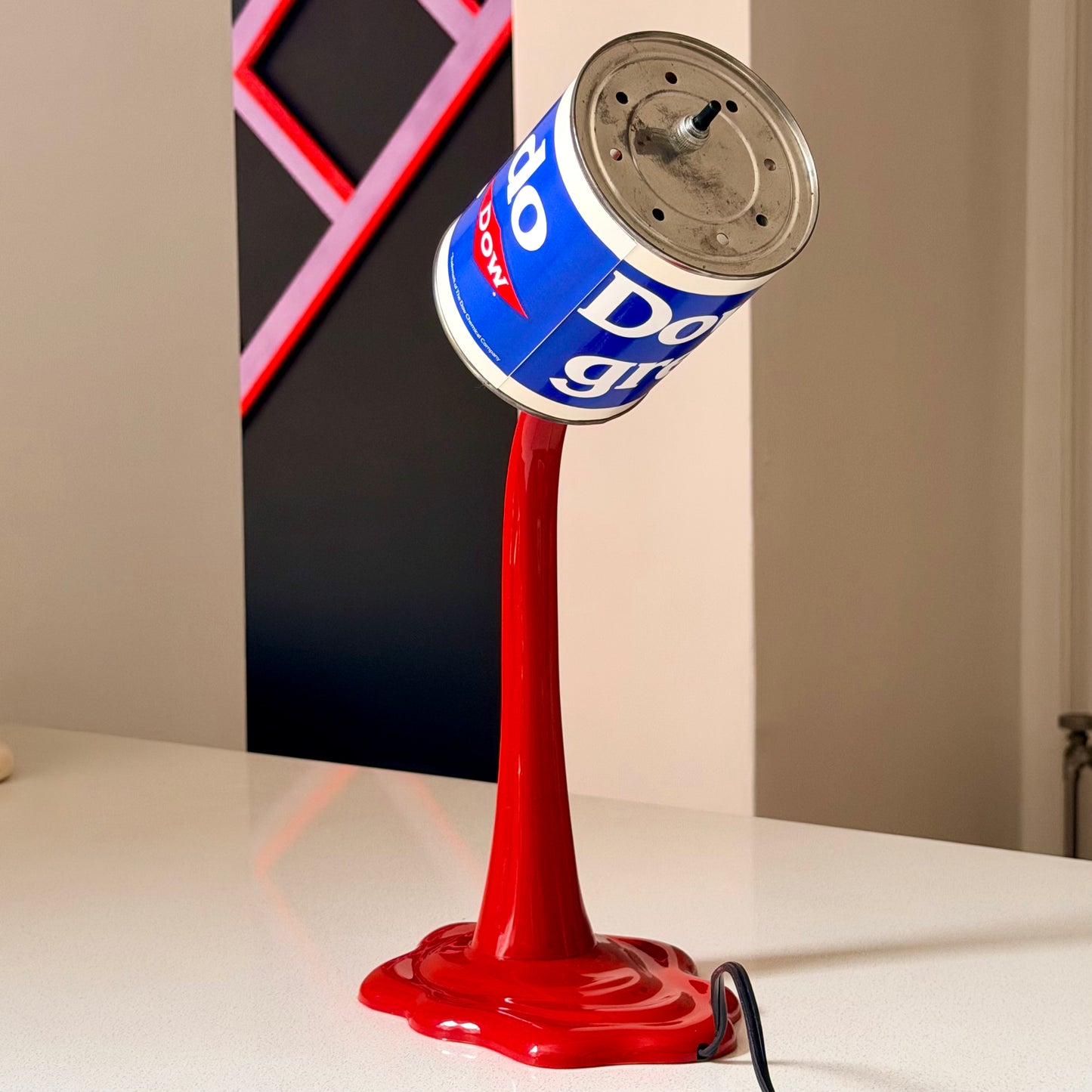 Vintage Pop Art Paint Can Spill Lamp 1980s
