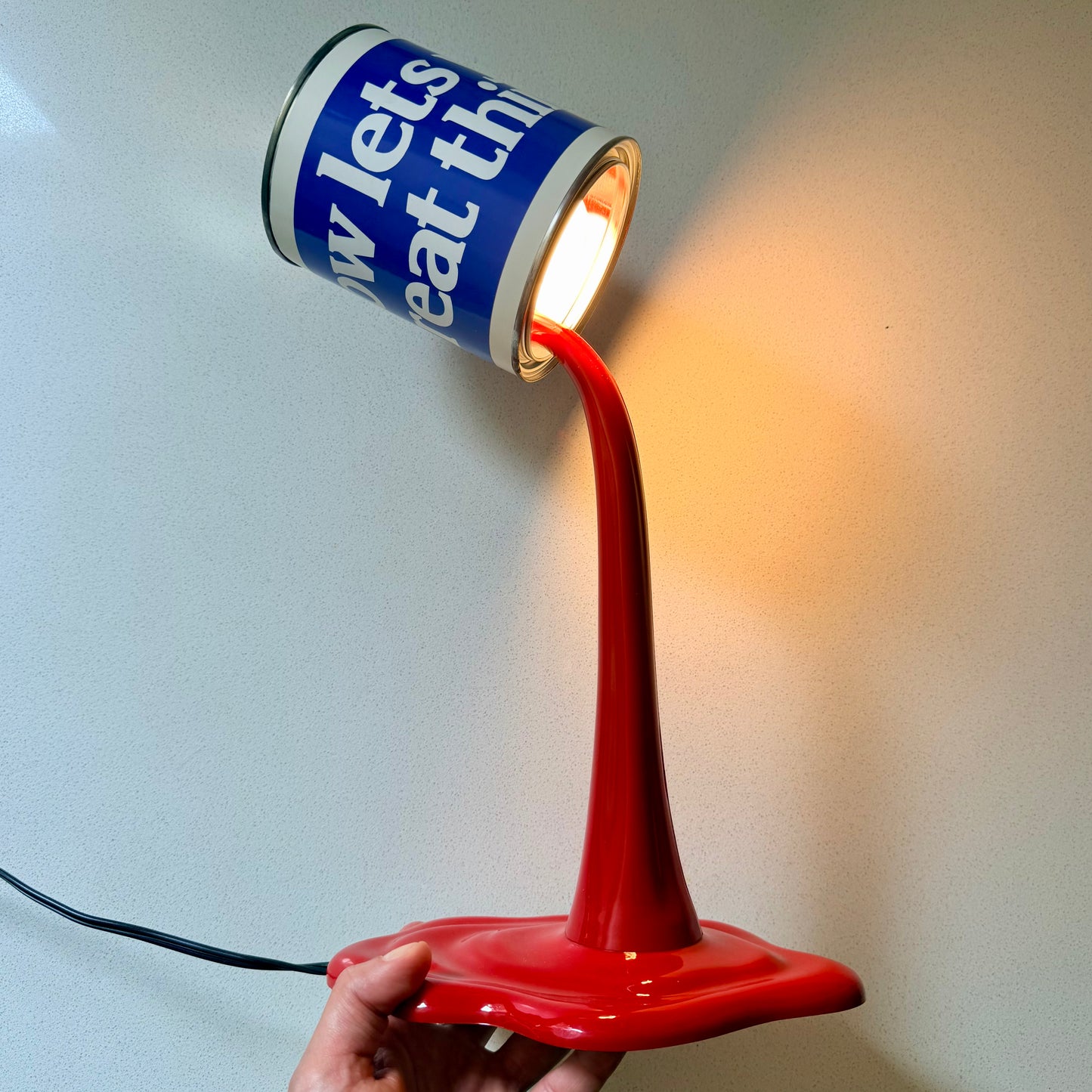 Vintage Pop Art Paint Can Spill Lamp 1980s