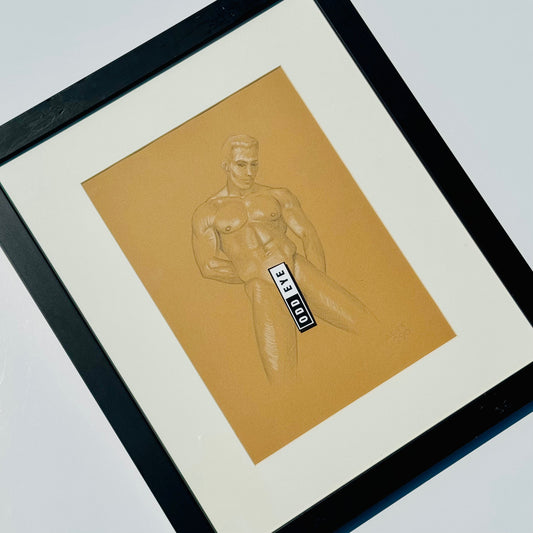 Vintage Male Nude Illustration #1 1990