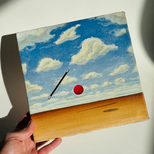 Vintage Small Surrealist Painting 1970/80s