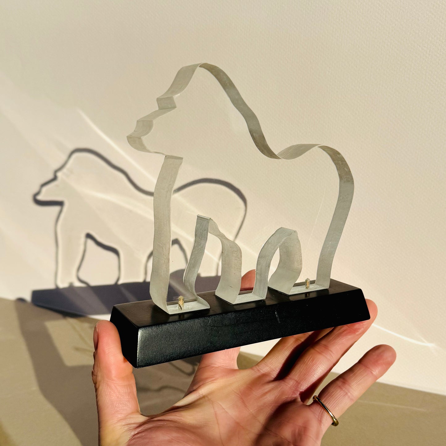 Vintage Lucite Gorilla Sculpture 1970s