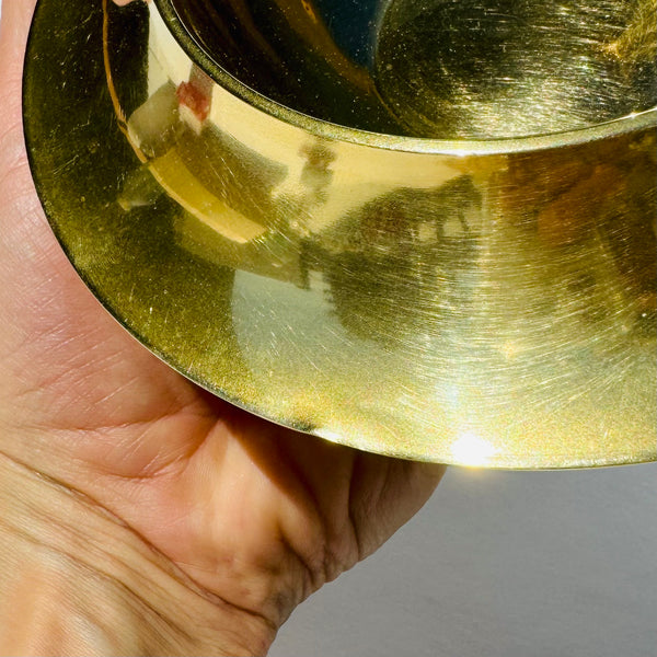 Vintage Gio Ponti Era Modernist Brass Ashtray / Catchall