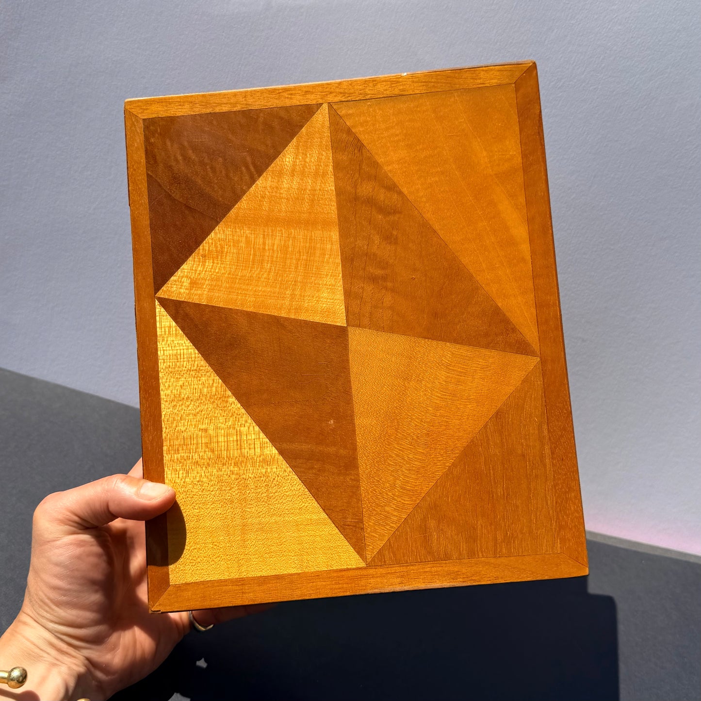 Vintage Modernist Marquetry Wood Box 1940/50s