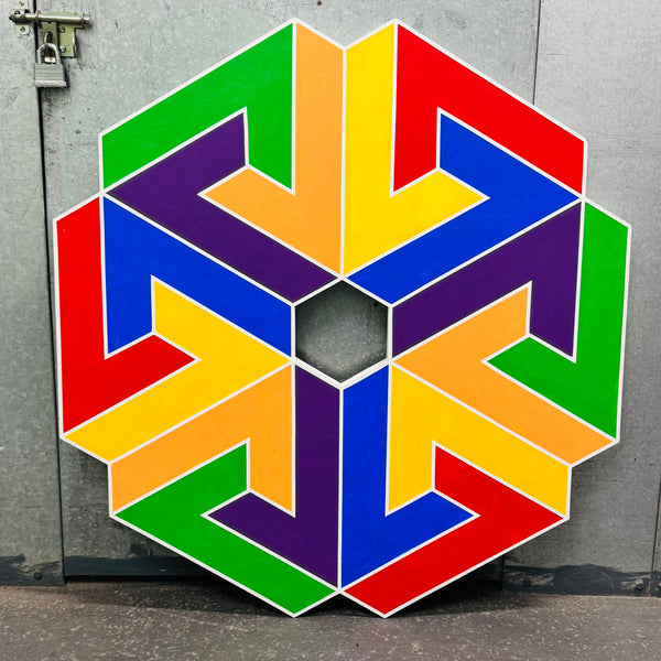 George Palethorpe Large Rainbow Hexagon Painting #1