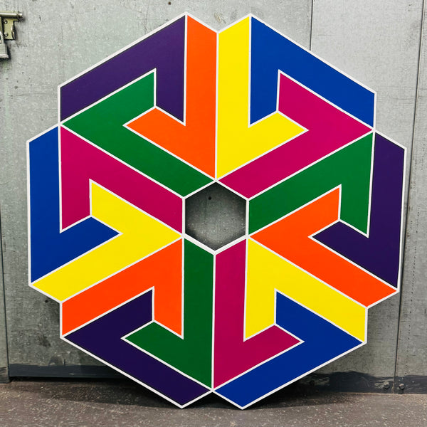 George Palethorpe Large Rainbow Hexagon Painting #2