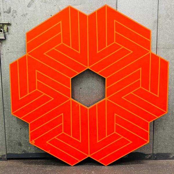 George Palethorpe XL Red Orange Hexagon Painting