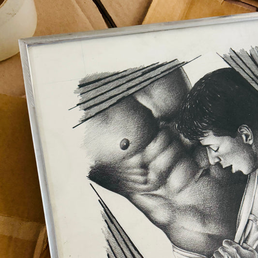 Harry Long 'Fraternity Brothers II' Pencil Illustration 1989