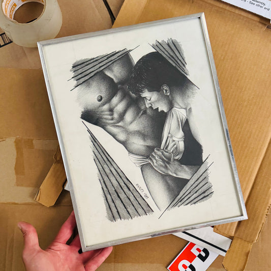 Harry Long 'Fraternity Brothers II' Pencil Illustration 1989